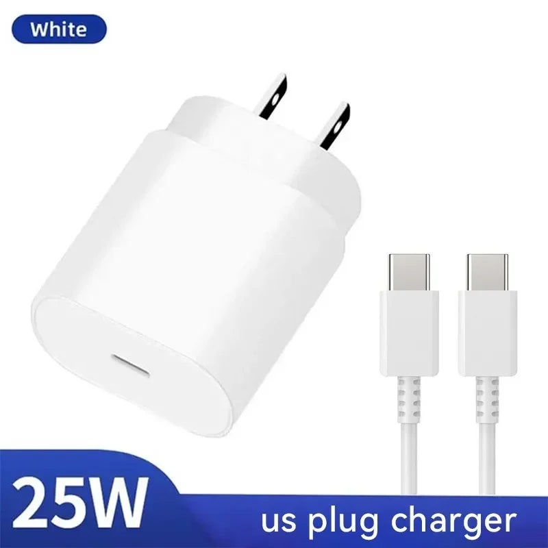 PD 25W USB C Charger Quick Charge 3.0 Super Fast Charging With Type C Cable For Samsung Galaxy S23 S22 S21Ultra Note 20